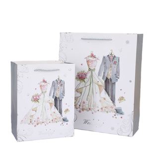 Bolsa de Papel para Regalo de Boda, Cartón Blanco de Lujo de Alta Calidad, Logotipo Personalizado - Product Image 1