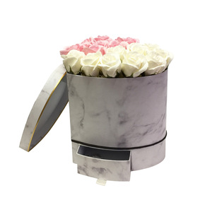Spot <strong>Marbled</strong> Heart-shaped Drawer Box of Flowers Everlasting Soap Flower Gift Box of <strong>Chocolates</strong> - Product Image 1