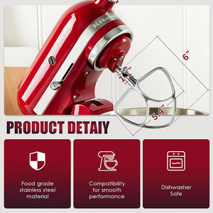 Batidor Plano de Repuesto de Alta Resistencia, Accesorio de Batidor Plano de Acero Inoxidable para Batidoras <span class=keywords><strong>KitchenAid</strong></span> de Cabeza Inclinable de 4.5-5 Qt - Product Image 4
