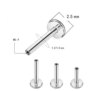 F136 Titan-Lippenstecker Neueste Silberne Körperschmuckstücke für Paare Kühles Sex-Schmuck Bohemian Piercing-Ohrstecker mit Flachem Boden Zubehör - Product Image 2