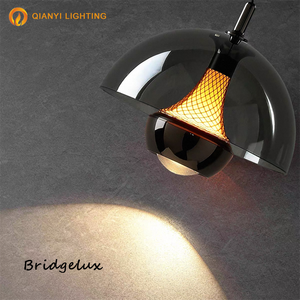 Lampada a Sospensione di Lusso in Alluminio Stile High-End, LED Semicircolare Dimmerabile con Controllo a Sfioramento, Lampada da Comodino - Product Image 3