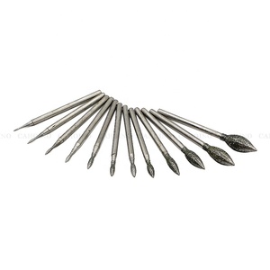 Diamètre de la tige 2.35 MM 3/32 pouces 3MM 1/8 pouces forme de flamme diamant polissage meulage fraises outils de sculpture pour bijoux - Product Image 1