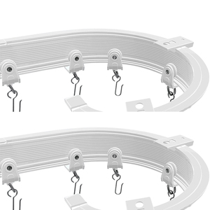 Rail de <span class=keywords><strong>rideau</strong></span> intelligent avec poulie en <span class=keywords><strong>plastique</strong></span> blanc, crochets de rail de <span class=keywords><strong>rideau</strong></span>, curseur - Product Image 6