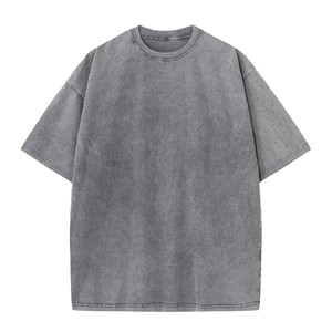 T-shirt Homme Oversize à Épaules Tombantes en Coton 100% Lavé aux Enzymes 250g Personnalisé, Impression Sérigraphique OEM ODM, Style Rétro Nostalgique Streetwear - Product Image 3