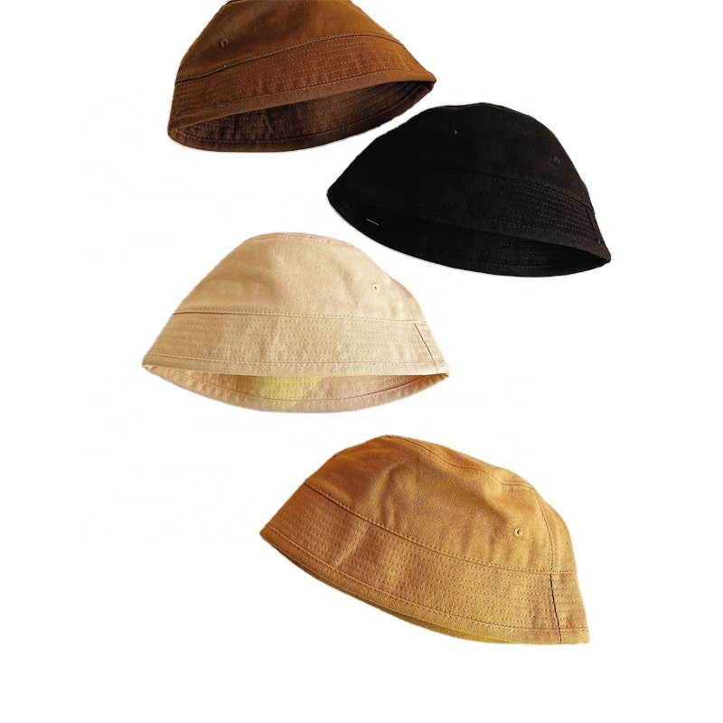 2021 autumn and winter children hats new simple all-match bucket hat custom logo solid color leisure fashion kid hat