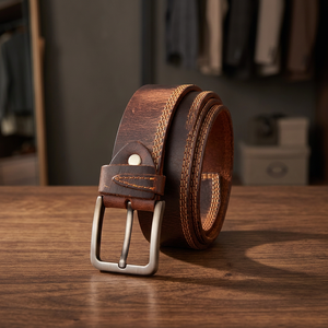 Cinturón Casual de Cuero de Búfalo Premium para Hombre, Venta al Por Mayor de Fábrica, Hebilla de Aleación Elegante de Alta Calidad, 3.5cm - Product Image 4