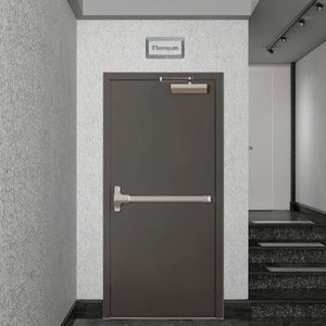 Puerta de acero resistente al fuego con barra de empuje de emergencia para salida rápida - Product Image 4