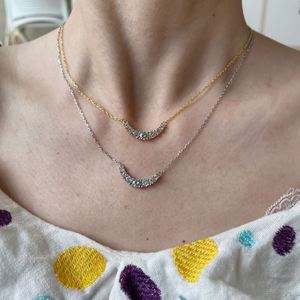 Collier pendentif en forme de U en argent S925 plaqué or rhodium 18 carats avec diamant 5A en zircone, design minimaliste Dylam pour femmes - Product Image 6