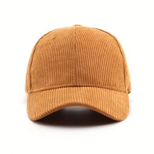 Casquette de baseball unisexe de luxe vintage à rayures, broderie personnalisée, 6 panneaux, en velours côtelé, visière incurvée, style Dad Hat - Product Image 2