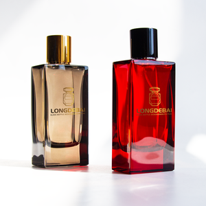 High End Custom Color Crimp Square Perfume <b>Spray</b> <b>Bottle</b> 60ml 80ml 100ml <b>Empty</b> Polished Glass Perfume <b>Bottle</b> With Magnetic Cap - Product Image 1