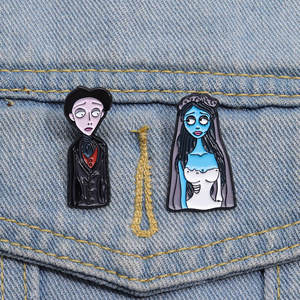 Venta al por mayor Popular Metal Corpse Bride esmalte Pins Horror Movie Character Badges Stocks para Horror Fans y coleccionistas - Product Image 1