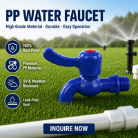 Robinet d'eau à levier unique en PP bleu de Chine, Robinet de puisage en plastique anti-corrosion pour l'irrigation, l'agriculture domestique et l'aquaculture, Vente en gros OEM