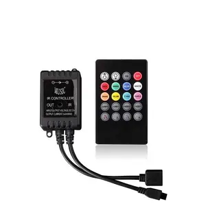 Music Remote Controller, 12-24V 20 Keys IR Remote Control Sound Sense Controller for 5050 3528 5630 Flexible RGB strip light