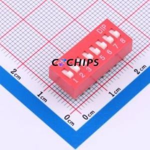 HX 2.54-8P CJPB-H DIP Switch DIP Switch Flat Toggle, Raised Type Single Pole Single Throw 8 PC Pin - Product Image 1