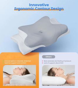 Almohada de Espuma Viscoelástica de Bambú para Aliviar el Dolor de Cuello, Almohadas Cervicales Ajustables para un Sueño Confortable - Product Image 2
