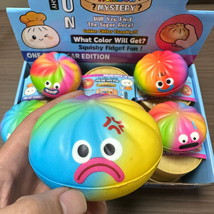 Produit phare : Jouet anti-stress à presser en forme de boulette colorée à expression, à rebond lent, avec support de cuisson vapeur, pour enfants, vente en gros - Product Image 4