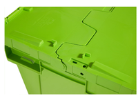 Conteneur en plastique PP TSS-TBX, épaisseur 2,5 mm, avec couvercle intégré, parois solides, écologique, empilable, emboîtable, capacité de charge 45 L, 30 kg, boîtes