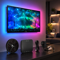 Bande lumineuse LED 4K pour téléviseur, barre de lumière ambiante 1,6 m 60 LED M RGB, éclairage d'ambiance pour écran de 24 pouces pour Joystar