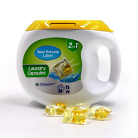 Capsules de lessive jetables à 2 compartiments avec boîte en plastique pour vêtements, 50%-80% d'ingrédients actifs, modèle EL001