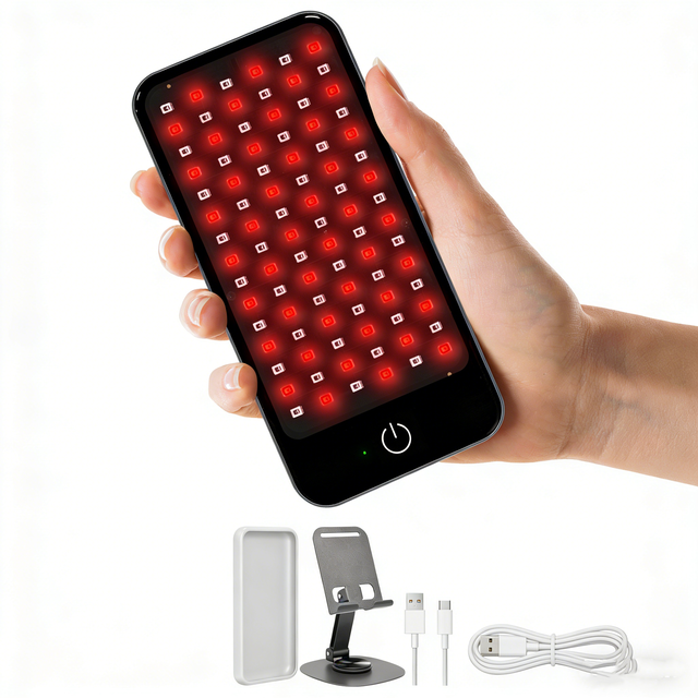 Customizable Mini 90 LED Portable Type-C Rechargeable 660nm 850nm Red Nir Infrared Light Therapy Panel with Stand