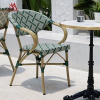 Chaise de bistro français d'extérieur Paris Bambou Restaurant Café Salle à manger Chaise de jardin empilable Meubles de patio modernes