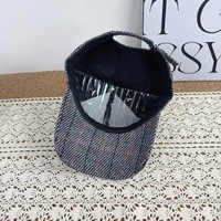 Casquette de baseball structurée pour femme, protection solaire extérieure, chapeau à carreaux pour homme, mode polyvalente, nouveau style automne-hiver