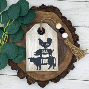Décor à la maison mur en bois ferme Animal pile signe rustique tenture murale signe tenture murale Plaque en bois étiquette signes - Product Image 4