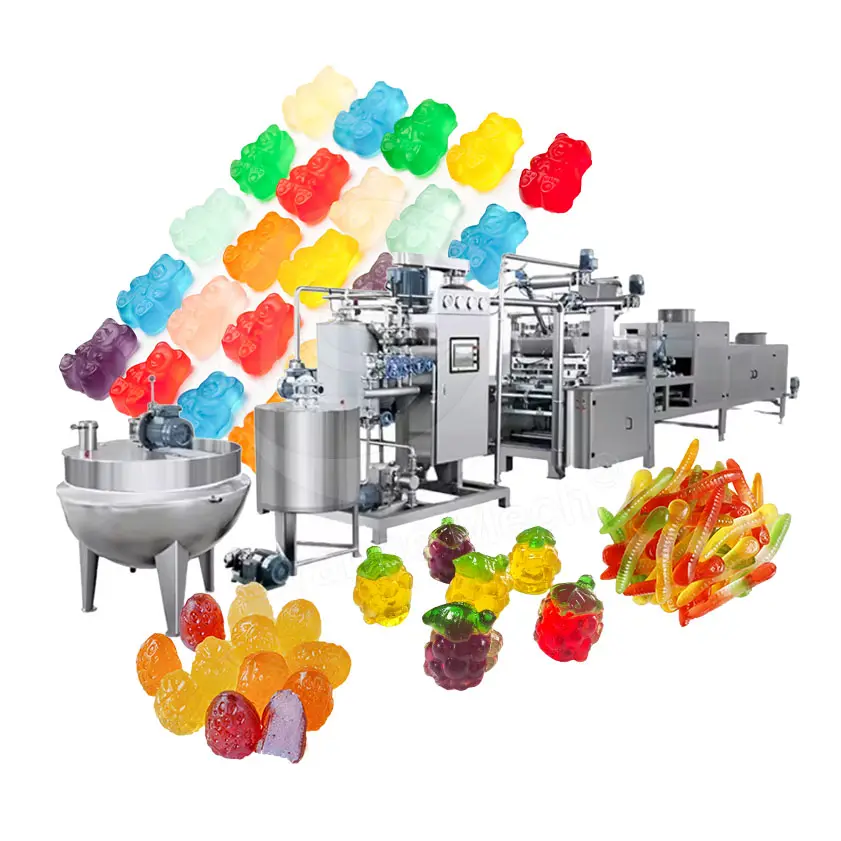 Automatic gummy candy production line gummy bear make machine gummy candy manufacturers