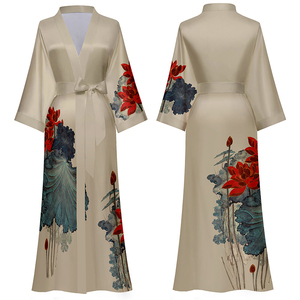 Pyjama en satin avec dentelle à manches longues, vêtements de nuit <span class=keywords><strong>sexy</strong></span> pour femmes, nouvelle collection - Product Image 5