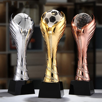Petit trophée moderne en métal et acier, imprimé, Antique, plaqué, ballon de football, Marathon, motosport, trophée
