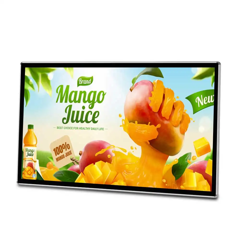 Free CMS 32 43 49 55 65 inch wall mounted LCD commercial advertising player for shopping mall and restaurant