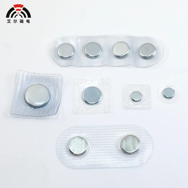 N52 N35 Bloc lavable en PVC magnétique à coudre Aimant invisible à bouton pour vêtements