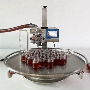 <span class=keywords><strong>Machine</strong></span> de remplissage quantitative à table rotative, contrôlée par écran tactile, <span class=keywords><strong>pour</strong></span> liquides à haute viscosité (miel, yaourt, ketchup) - Product Image 6