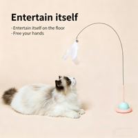 Tongkat Penggoda Kucing dengan Suction Cup Desain Genggam Otomatis Tongkat Penggoda Kucing dengan Suction Cup Mainan Interaktif untuk Permainan Interaktif