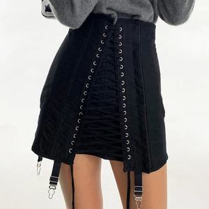 <span class=keywords><strong>Mini</strong></span>-<span class=keywords><strong>jupe</strong></span> <span class=keywords><strong>sexy</strong></span> pour femme, style corset vintage, taille haute, à lacets sur le devant et détails de boucles - Product Image 4