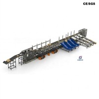 Système de tri linéaire automatisé pour entrepôt transitaire avec chutes personnalisables, conception à espacement minimal et contrôle PLC