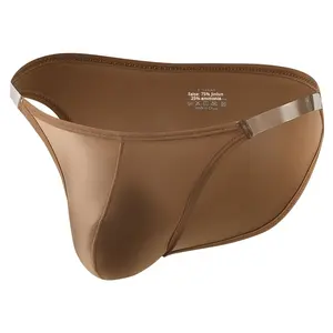 Celana Dalam Pria Warna Solid Berkualitas Tinggi Model High-square Seksi Pinggang Rendah Transparan Full Hip Bikini Nyaman - Product Image 5