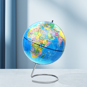 <span class=keywords><strong>Globe</strong></span> terrestre inclinable en acier inoxydable durable et PVC bleu, pour installation sur barre, décoration de bureau, carte du monde en métal, éducation géographique MPR - Product Image 3