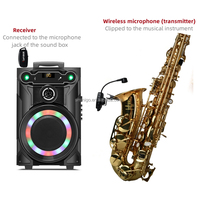 Microphone sans fil UHF à pince, rechargeable, avec émetteur-récepteur et suspension antichoc, idéal pour les performances de jazz en direct sur scène