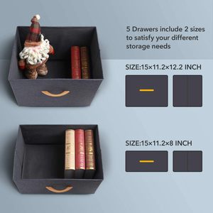 Bacs de <span class=keywords><strong>rangement</strong></span> décoratifs pliables avec poignée pour étagères, cubes de <span class=keywords><strong>rangement</strong></span> en tissu pour placard, jouets - Product Image 5