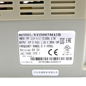 อินเวอร์เตอร์รุ่น VFD-M ซีรีส์ VFD004EL21A VFD007M43B - Product Image 5