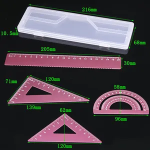 7 Pieces Geometry Set: Including Metal Compass Drawing Tool, Scale Ruler,  Triangle Ruler, Protractor, And Eraser, Geometry Precision Tool Set Circle  D