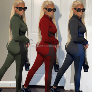 Ensemble de yoga pour femmes 2026 avec logo personnalisé, chemises et leggings d'automne, vêtements de détente pour femmes, 2 pièces avec fermeture éclair - Product Image 2