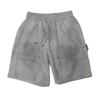 Shorts cargo vert olive pour homme, taille mi-haute, cordon de serrage, en toile, style décontracté avec poches, respirant