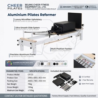 Máquina Profesional de Pilates Reformer de Aluminio con Estructura Resistente y Resortes Alemanes para Rehabilitación y Entrenamiento Físico