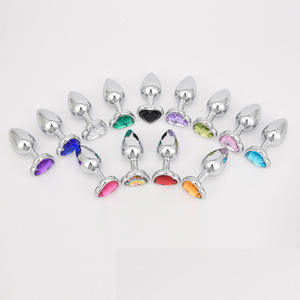 Beaux bijoux en forme de coeur en métal Backyard Anal Plug avec cristal sexe Vaginal jouet <span class=keywords><strong>Anus</strong></span> Massage Butt Plug ensemble pour les femmes - Product Image 2