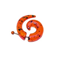 Bijou de corps en acrylique solide avec motif éclaboussures de peinture et design en spirale, orange, pour mariage, fiançailles, fête, cadeau pour enfants