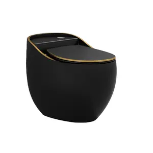 Western Commode Water Closet Modern gold black Colored Wc One Piece Toilets Bowl
