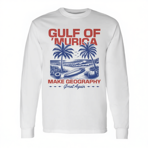 Camiseta de manga larga Gulf Of Murica Patriotic Beach, haz del geografía un lugar de orgullo - Product Image 2