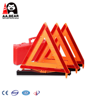 Triangle de signalisation homologué DOT, identique à celui des États-Unis, kit de triangle de signalisation routière réfléchissant, triangle de sécurité orange